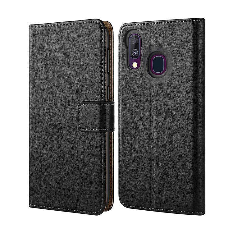 Samsung Galaxy A40 Hülle Tasche Echtleder Flip Case