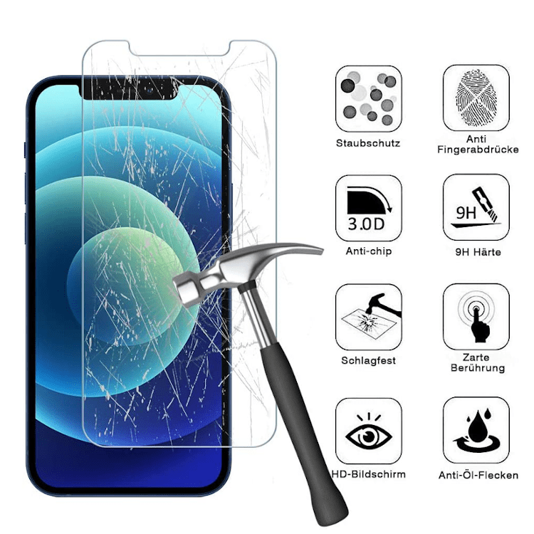 (2er Set) iPhone 12 Pro Panzerglas - Display Schutzfolie Case Friendly – Bild 3