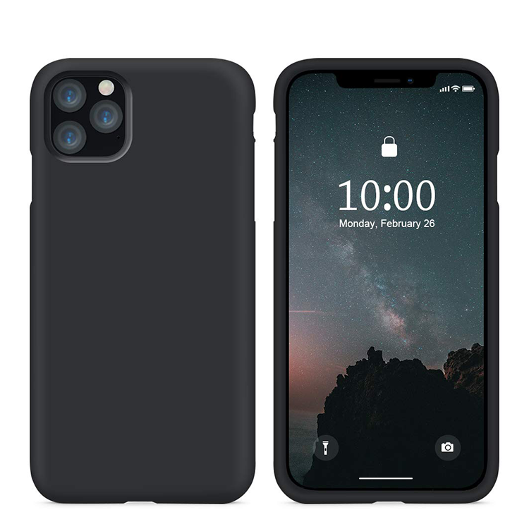 iPhone 11 Pro  Silicone Hülle, Stossfest - Schwarz (matt)