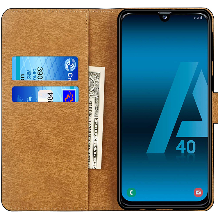 Alternative view of Samsung Galaxy A40 Hülle Tasche Echtleder Flip Case