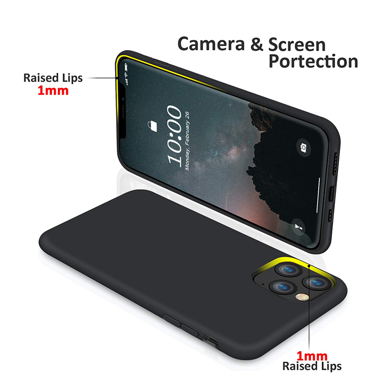 Alternative view of iPhone 11 Pro  Silicone Hülle, Stossfest - Schwarz (matt)