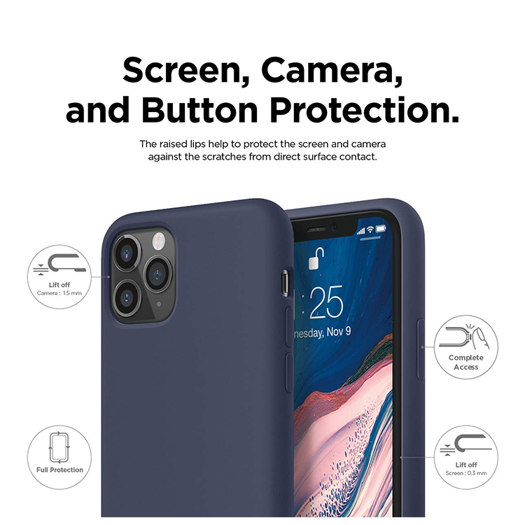 Alternative view of iPhone 11 Pro  Silicone Hülle, Stossfest - Navy blau (matt)
