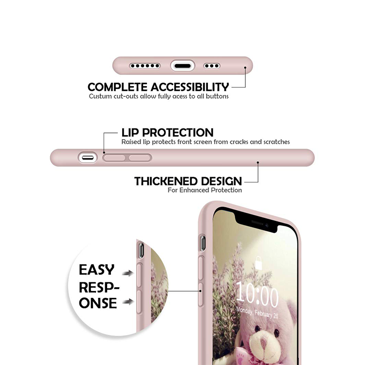 Alternative view of iPhone 11 Pro Max  Silicone Hülle, Stossfest - Rosa (matt)