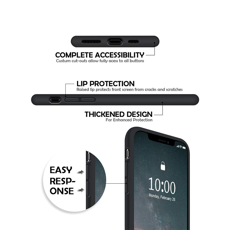 iPhone 11 Pro Max  Silicone Hülle, Stossfest - Schwarz (matt) – Bild 4