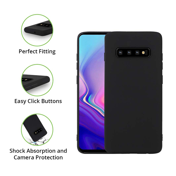Alternative view of Samsung Galaxy S10+ Plus  Gummi Case Schutz Hülle-Schwarz (matt)