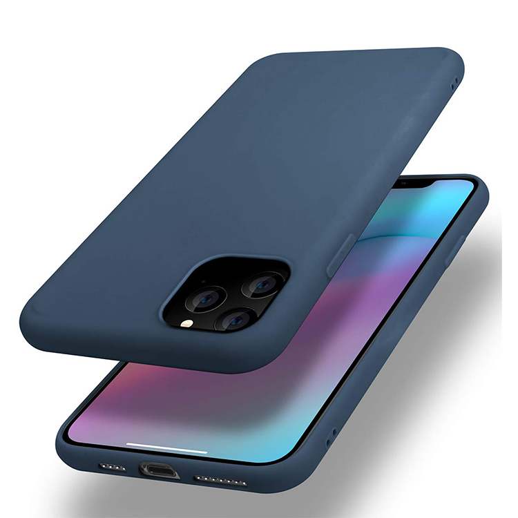 iPhone 11 Pro  Silicone Hülle, Stossfest - Navy blau (matt) – Bild 3