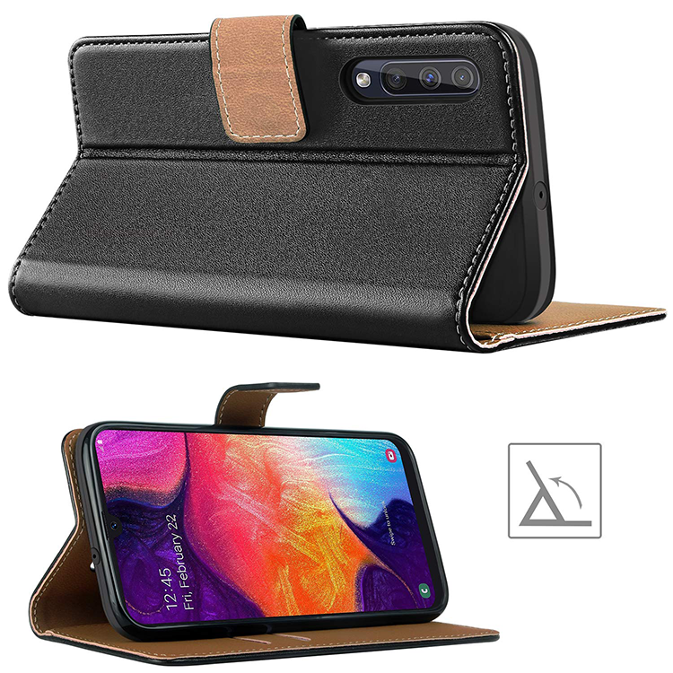 Alternative view of Samsung Galaxy A50 Hülle Tasche Echtleder Flip Case