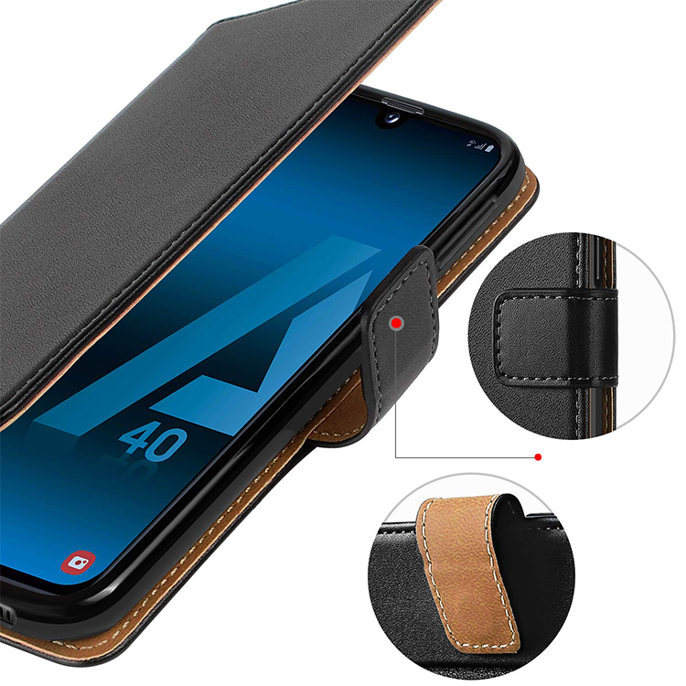 Samsung Galaxy A40 Hülle Tasche Echtleder Flip Case – Bild 5