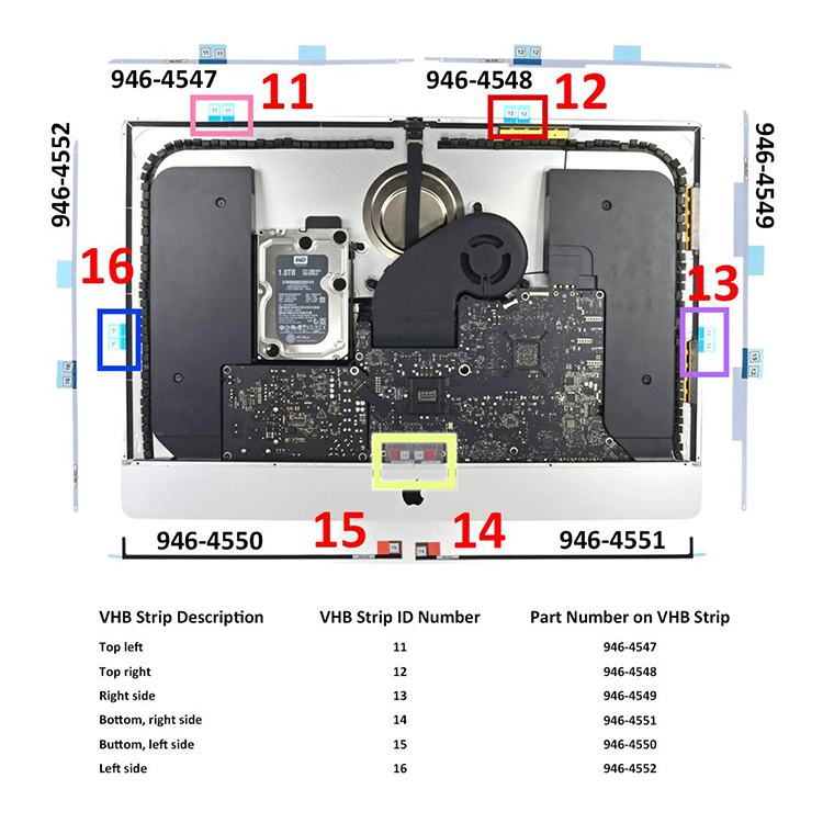 iMac Display Klebestreifen -   21.5" (A1418) – Bild 6