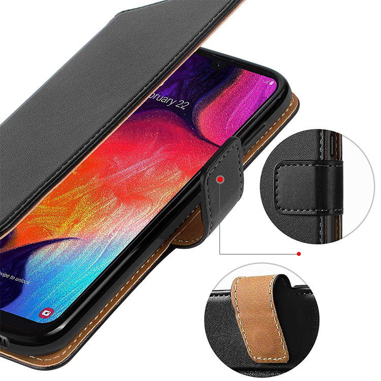 Samsung Galaxy A50 Hülle Tasche Echtleder Flip Case – Bild 6