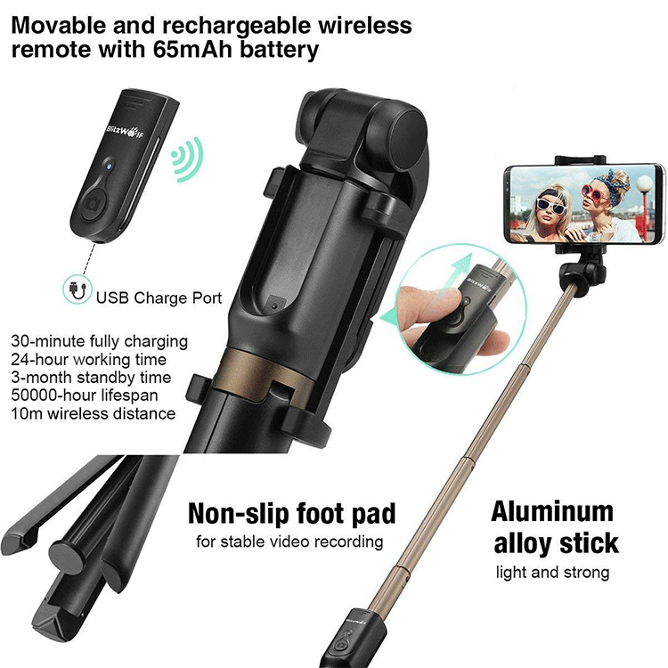 Bluetooth Selfie Stick Stativ 3 in 1 – Bild 5