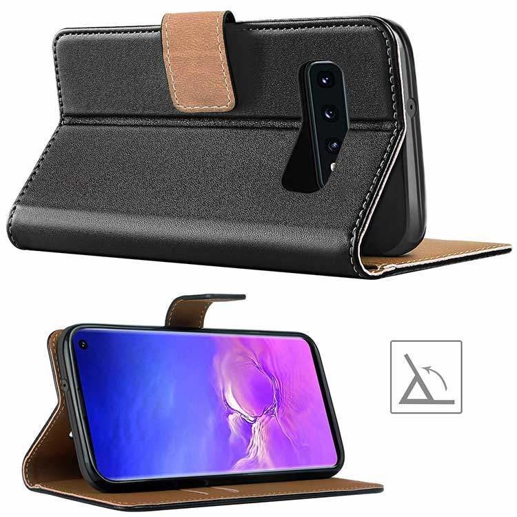 Alternative view of Samsung Galaxy S10 Hülle Tasche Echtleder Flip Case