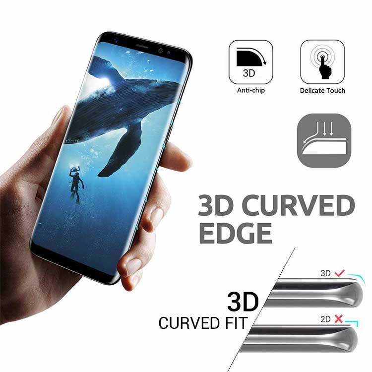 Galaxy S8 Panzerglas Schutzfolie - Schwarz – Bild 5