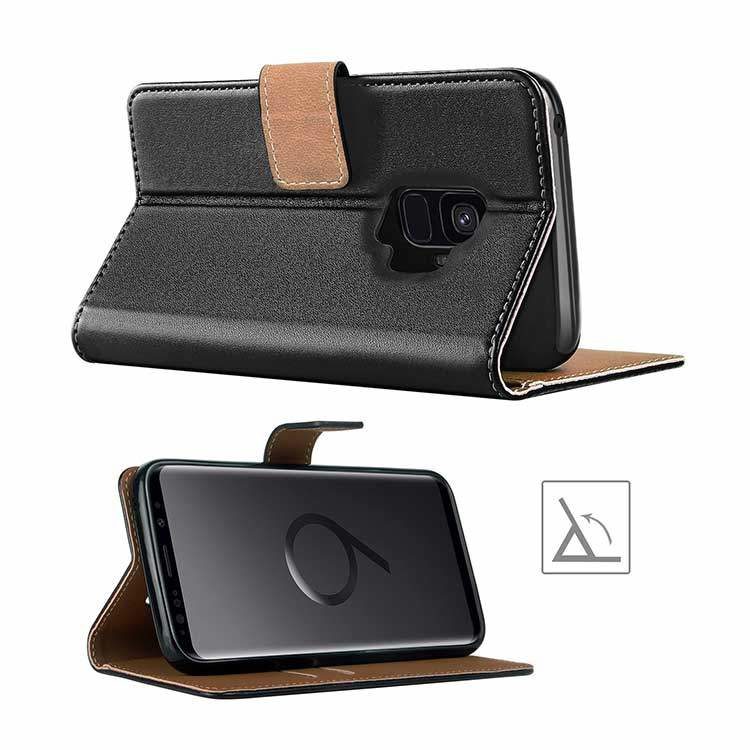 Samsung Galaxy S9+ Plus Tasche Echtleder Flip Case – Bild 3