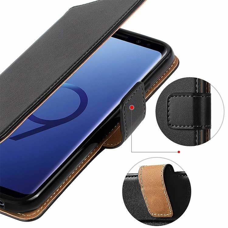 Samsung Galaxy S9+ Plus Tasche Echtleder Flip Case – Bild 4
