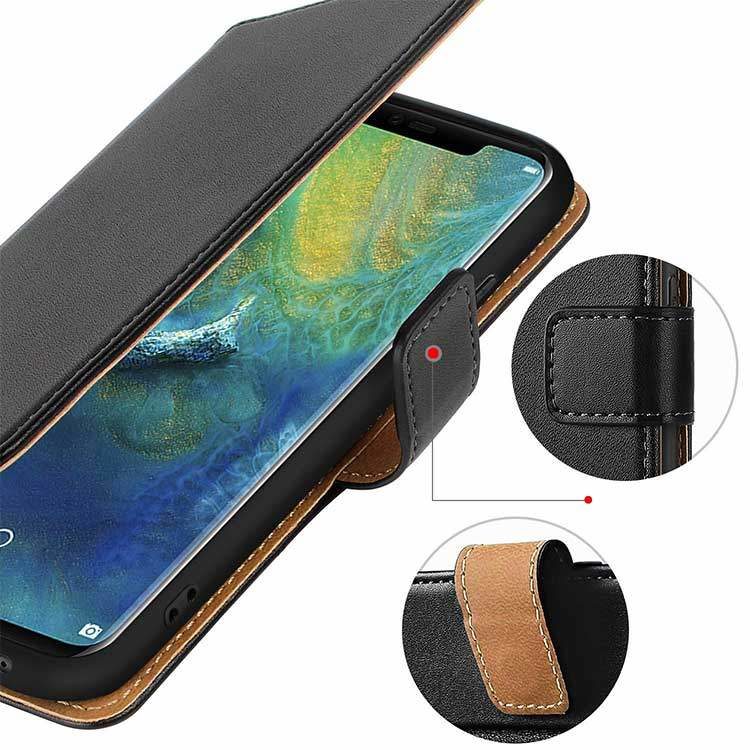 Huawei Mate 20 Pro Echtleder Tasche Flip Cover – Bild 3