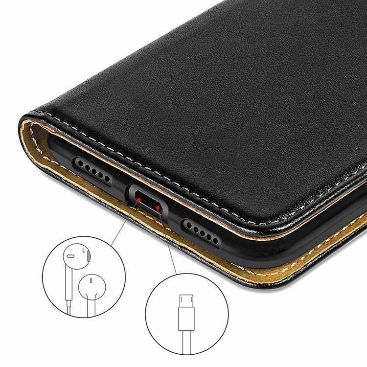 Huawei P20 Pro Hülle Echtleder Flip Case – Bild 4