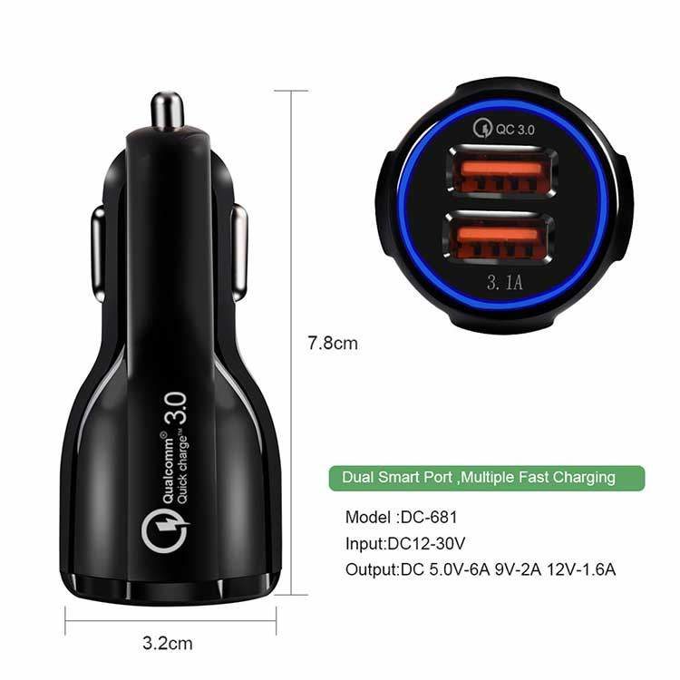 Universal KFZ Auto USB Dual Schnellladegerät - (30W) – Bild 3