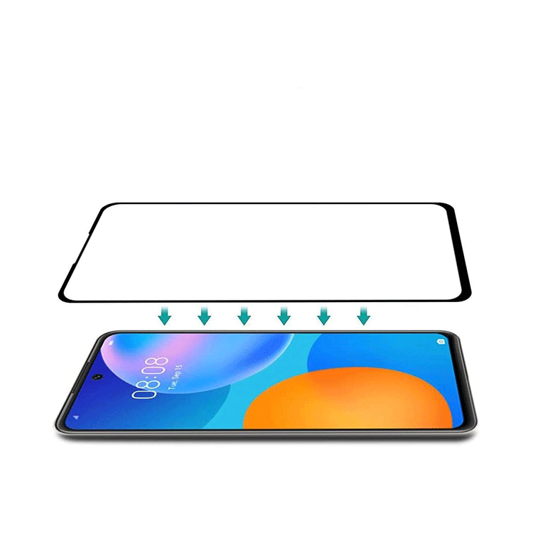 Alternative view of Huawei P Smart (2021)  Panzer Glas Display Schutzfolie mit Rahmen - Schwarz
