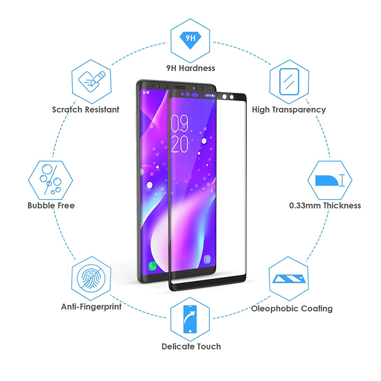 Alternative view of Samsung Galaxy Note 9 3D Curved  Panzerglas