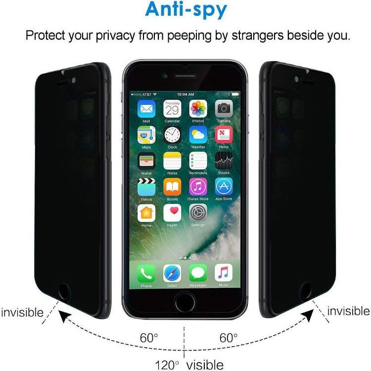 Alternative view of iPhone SE (2020 / 2022) / 8 / 7 / 6S Privacy Anti-Spy Gehärtetes Glas