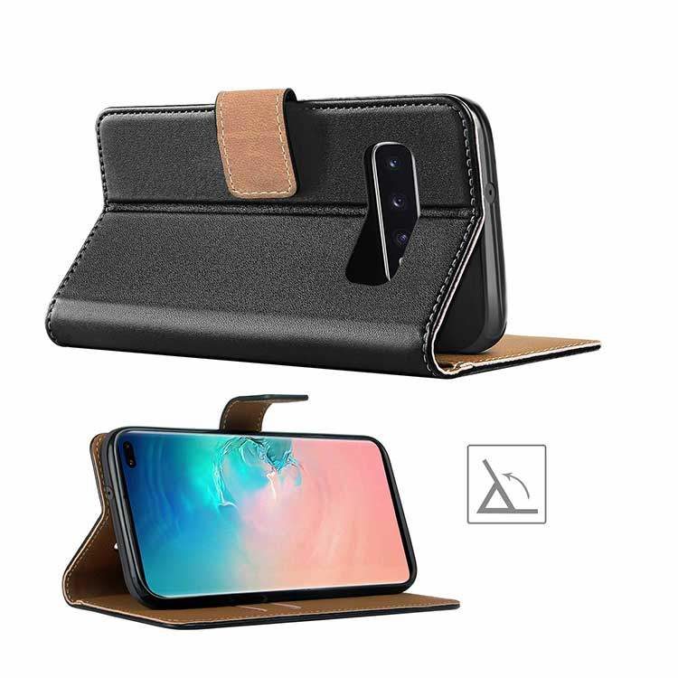Samsung Galaxy S10+ Plus Hülle Tasche Echtleder Flip Case – Bild 3