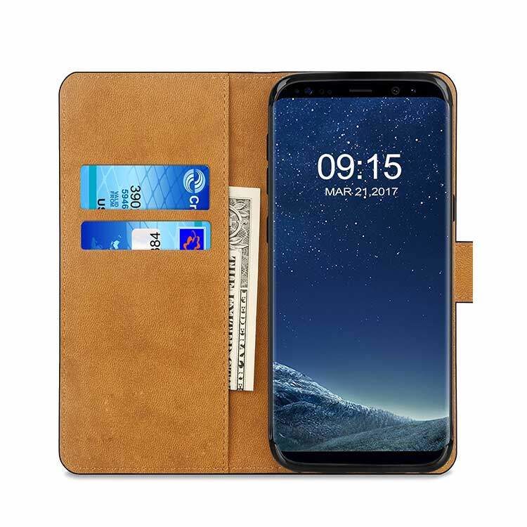 Samsung Galaxy S8 Tasche Leder Flip Case – Bild 3