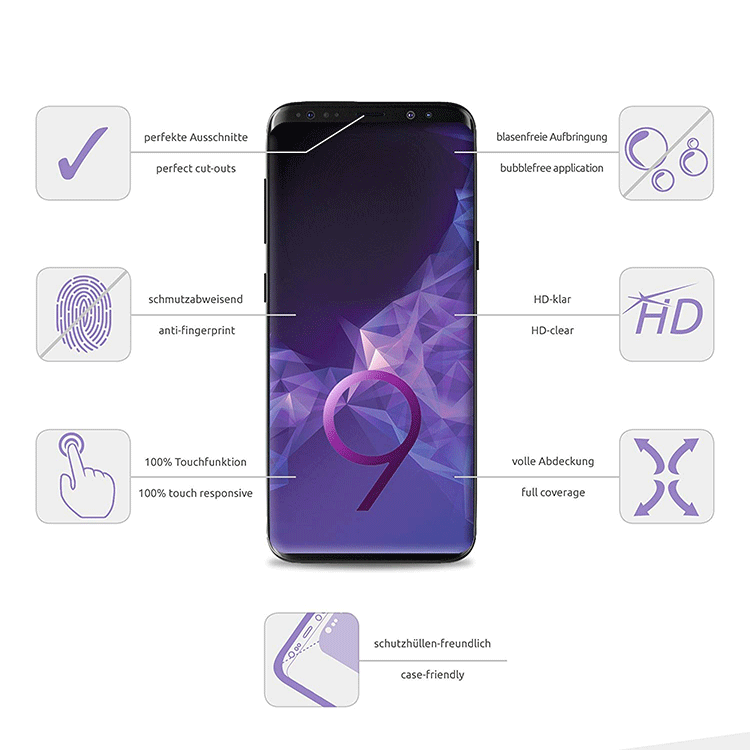 Alternative view of Samsung Galaxy S9 Plus Schutzfolie