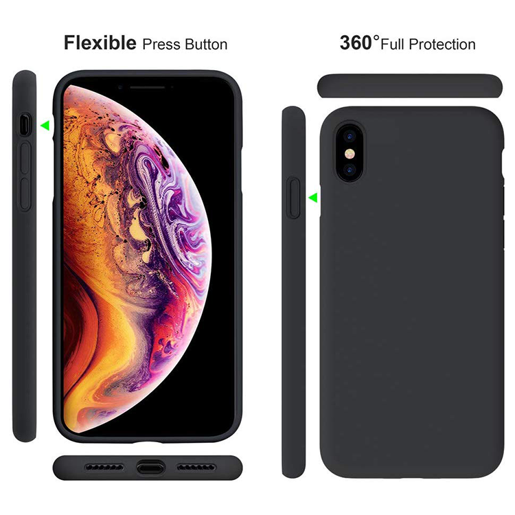 iPhone XS MAX Silikon Case Hülle - Schwarz – Bild 4