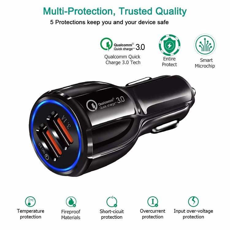 Universal KFZ Auto USB Dual Schnellladegerät - (30W) – Bild 4