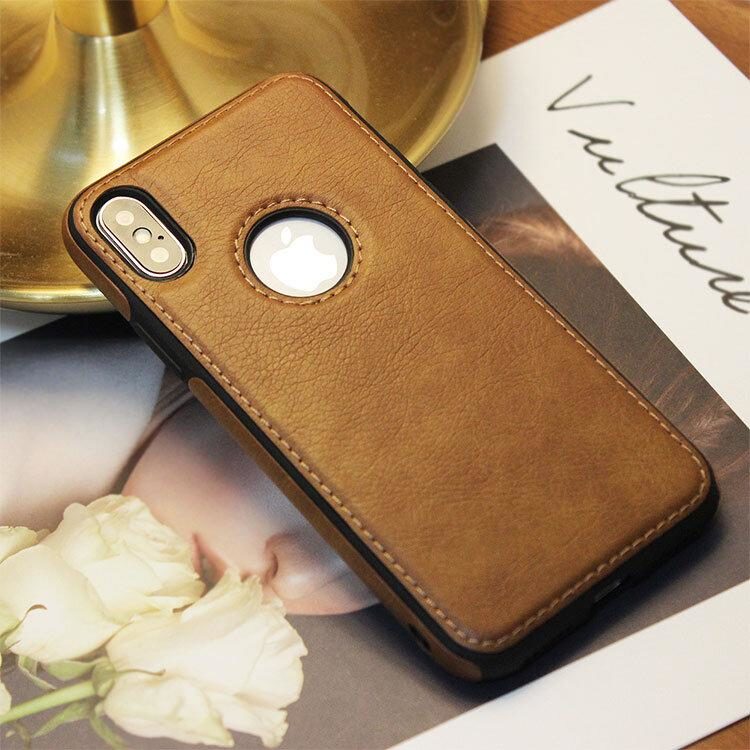iPhone X/XS Lederhülle Back Case - Braun – Bild 4