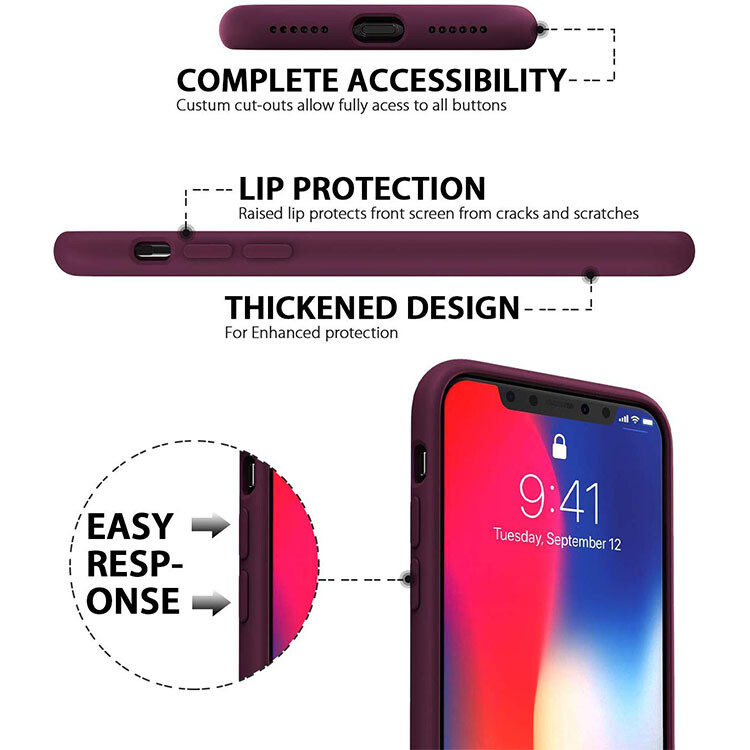iPhone XR Silikon Case Hülle - Burgundy – Bild 4