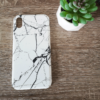 iPhone XR Hardcase Hülle (Marmor Design) - Weiss