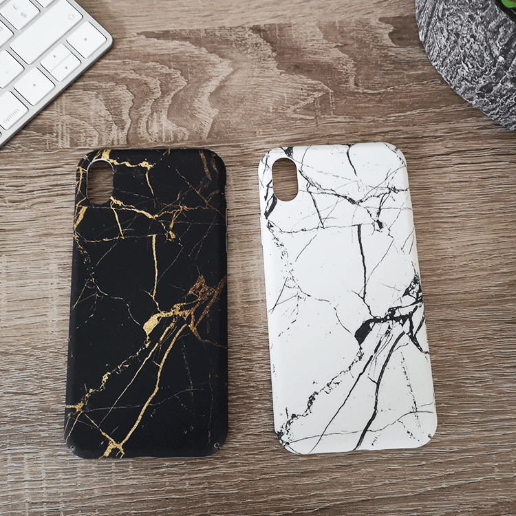 iPhone XR Hardcase Hülle (Marmor Design) - Weiss – Bild 4