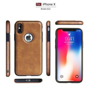 iPhone X/XS Lederhülle Back Case - Braun