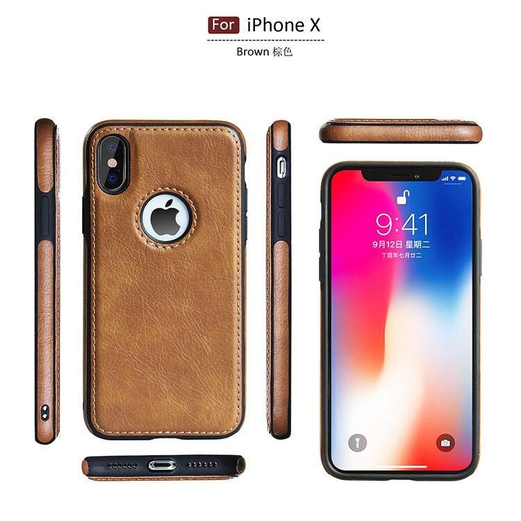 iPhone X/XS Lederhülle Back Case - Braun