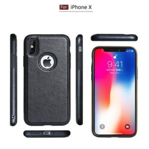 iPhone X/XS Lederhülle Back Case - Schwarz