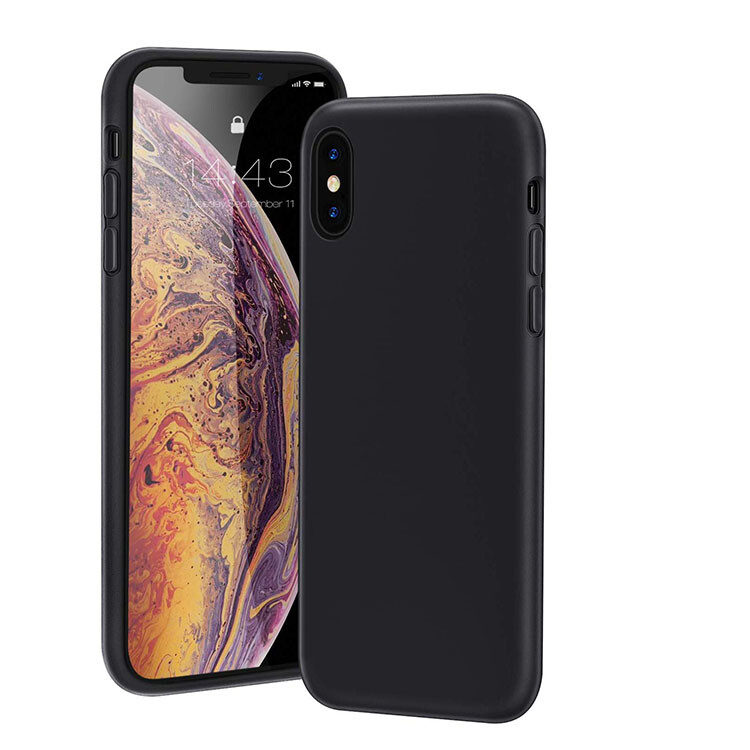 iPhone X/XS Silikon Case Hülle - Schwarz