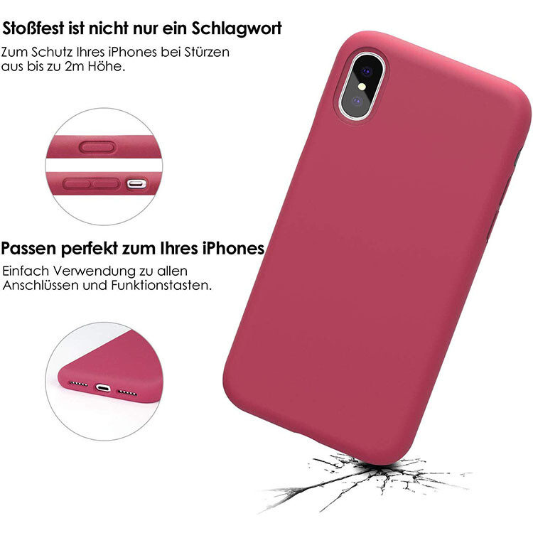 iPhone XS MAX Silikon Case Hülle - Burgundy – Bild 3