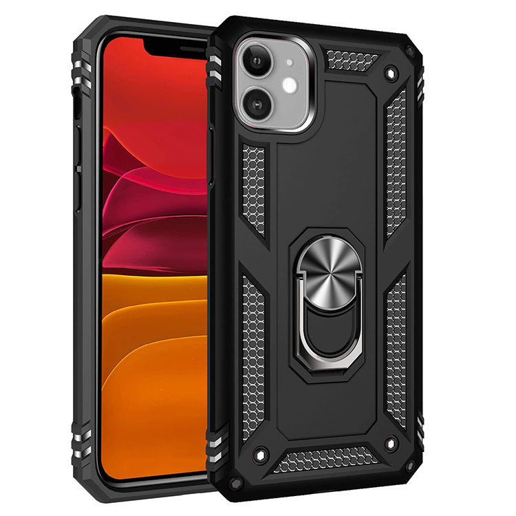 iPhone 11 Hardcase 360 Grad Ring Halter - Schwarz