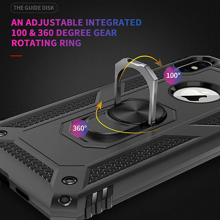 Alternative view of iPhone X/XS ,Hardcase 360 Grad Ring Halter - Schwarz
