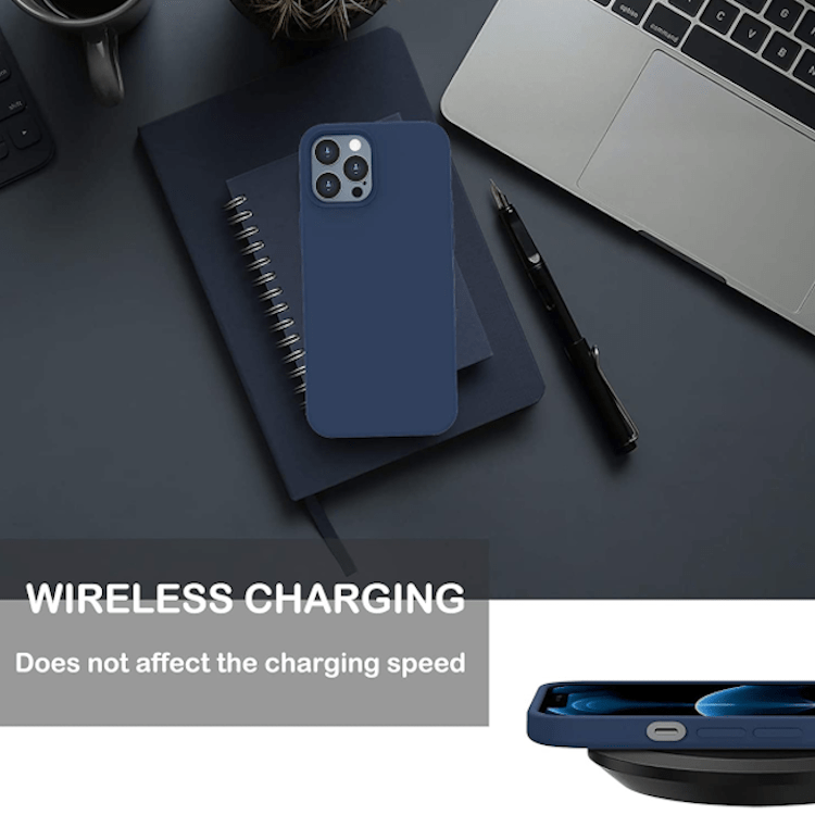 iPhone 12 / iPhone 12 Pro Silikon Case Hülle - DunkelBlau – Bild 3