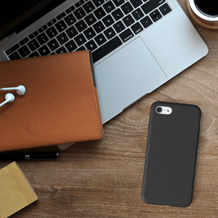 iPhone 7/8/ SE (2020) Silikon Case Hülle - Schwarz – Bild 3