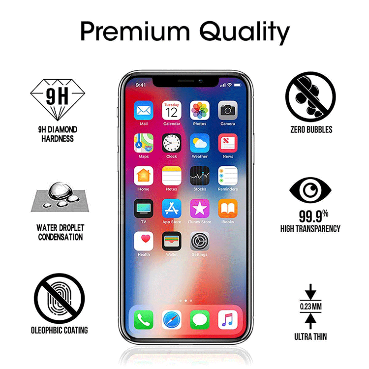 Alternative view of iPhone X & XS Panzerglas Schutzfolie 5D