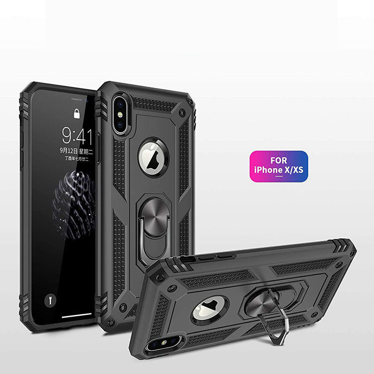 iPhone X/XS ,Hardcase 360 Grad Ring Halter - Schwarz