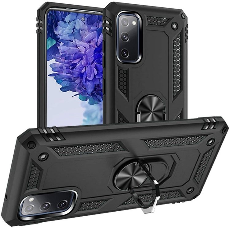 Samsung S20 FE,Hardcase 360 Grad Ring Halter - Schwarz