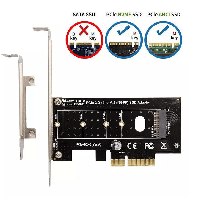 M.2 PCIe SSD zu PCIe Express 3.0 x4 Adapterkarte - Unterstützt M2 NGFF PCI-e 3.0, 2.0 oder 1.0, NVMe oder AHCI, M-Key, 2280, 2260, 2242, 2230 Solid-State-Laufwerke (SSD),