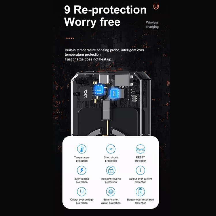 Magnetische 5000mAh Powerbank - Transparent