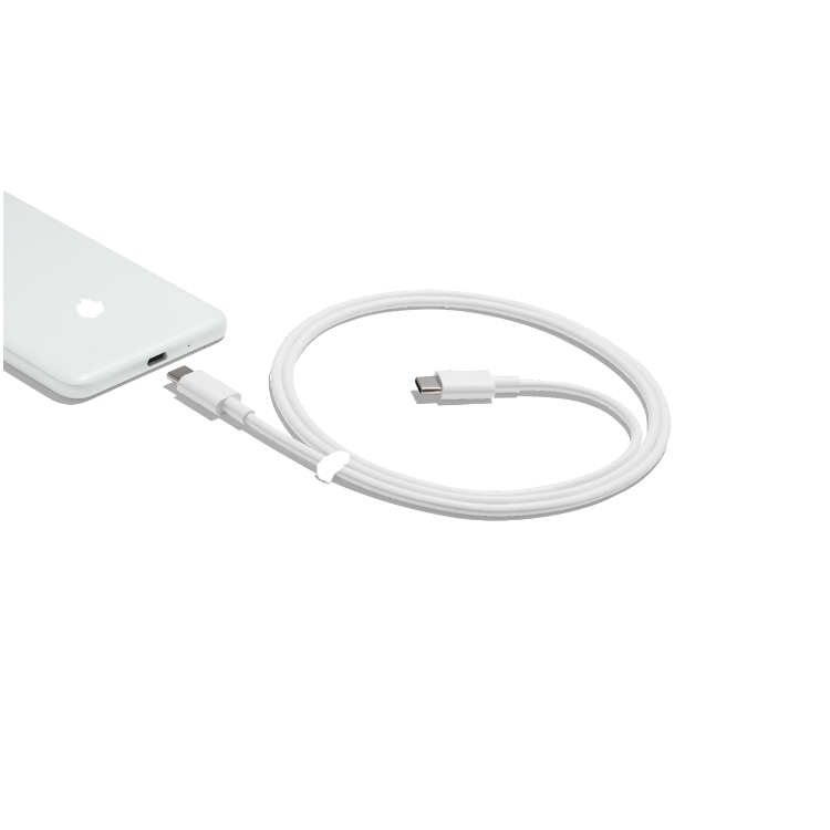 USB Typ C auf USB Typ C  Sync & Ladekabel   - 1M (Weiss) – Bild 4