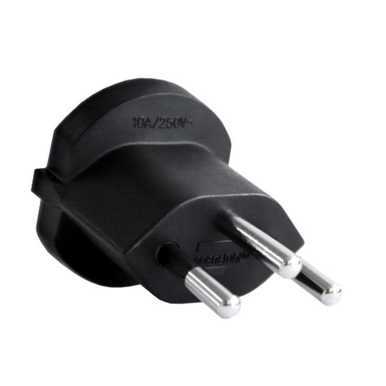 FixAdapter DE auf CH schwarz 230V 3-polig
